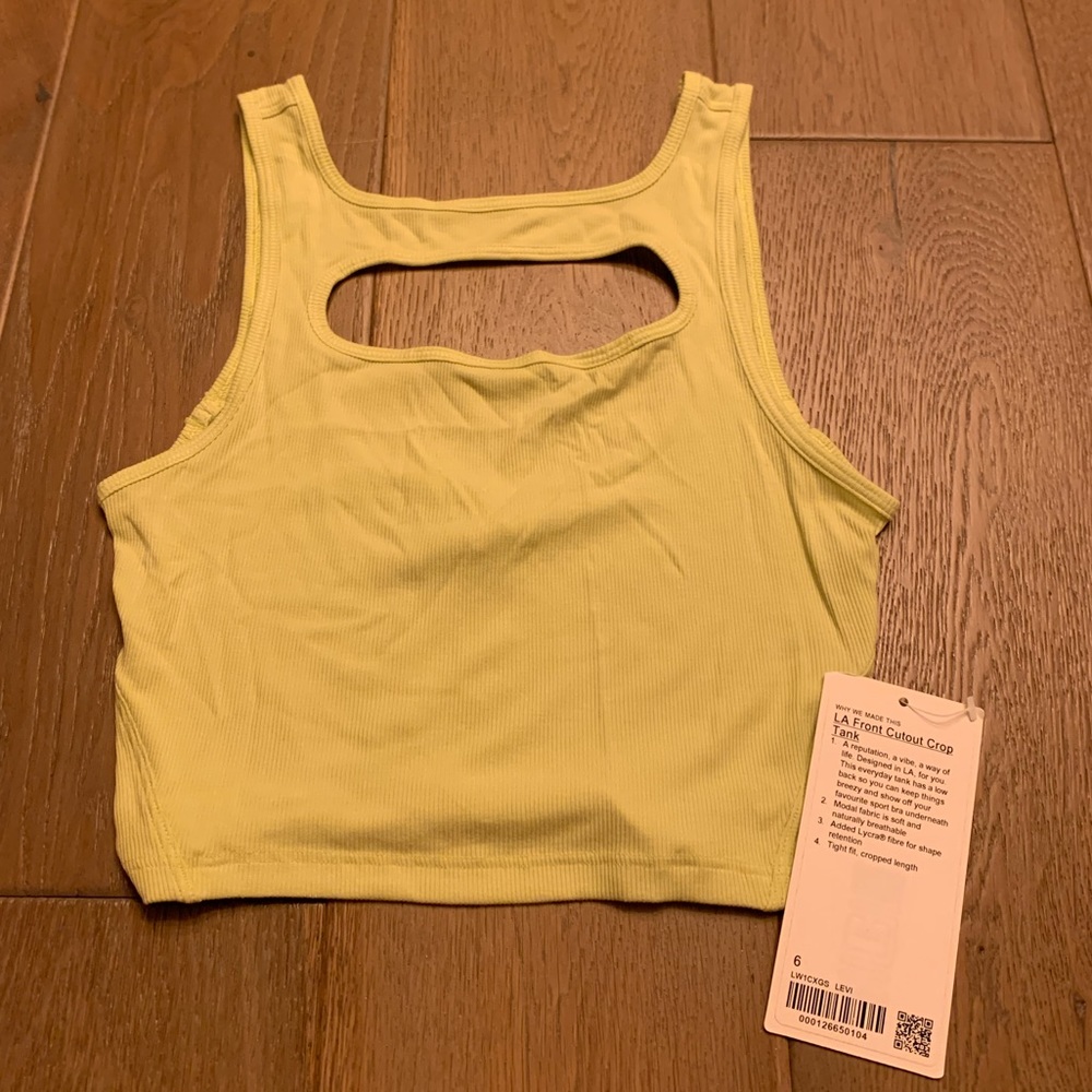 LA front cutout crop tank size 6